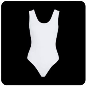 Nuuds Seamless Scoop Tank Bodysuit White - Medium